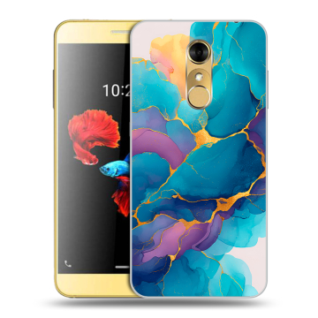 Силиконовый чехол на ZTE Blade A910 с принтом Мрамор блестки Силиконовый чехол на ZTE Blade A910 с принтом Мрамор блестки