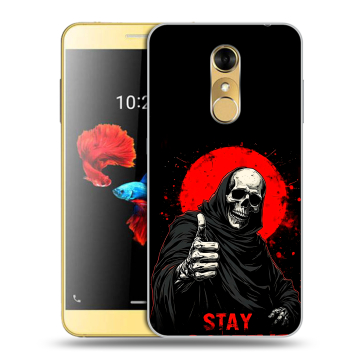 Силиконовый чехол на ZTE Blade A910 с принтом смешной скелет Силиконовый чехол на ZTE Blade A910 с принтом смешной скелет