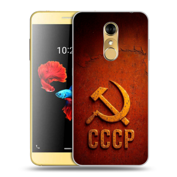 Силиконовый чехол на ZTE Blade A910 с принтом Флаг Герб СССР