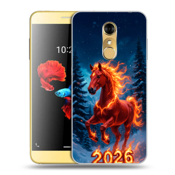 Силиконовый чехол на ZTE Blade A910 с принтом Новый год коня Силиконовый чехол на ZTE Blade A910 с принтом Новый год коня