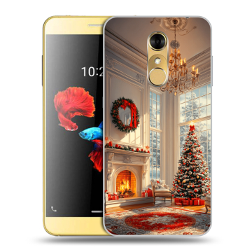 Силиконовый чехол на ZTE Blade A910 с принтом Новый год Силиконовый чехол на ZTE Blade A910 с принтом Новый год