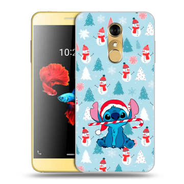 Силиконовый чехол на ZTE Blade A910 с принтом Стич Новый год Силиконовый чехол на ZTE Blade A910 с принтом Стич Новый год
