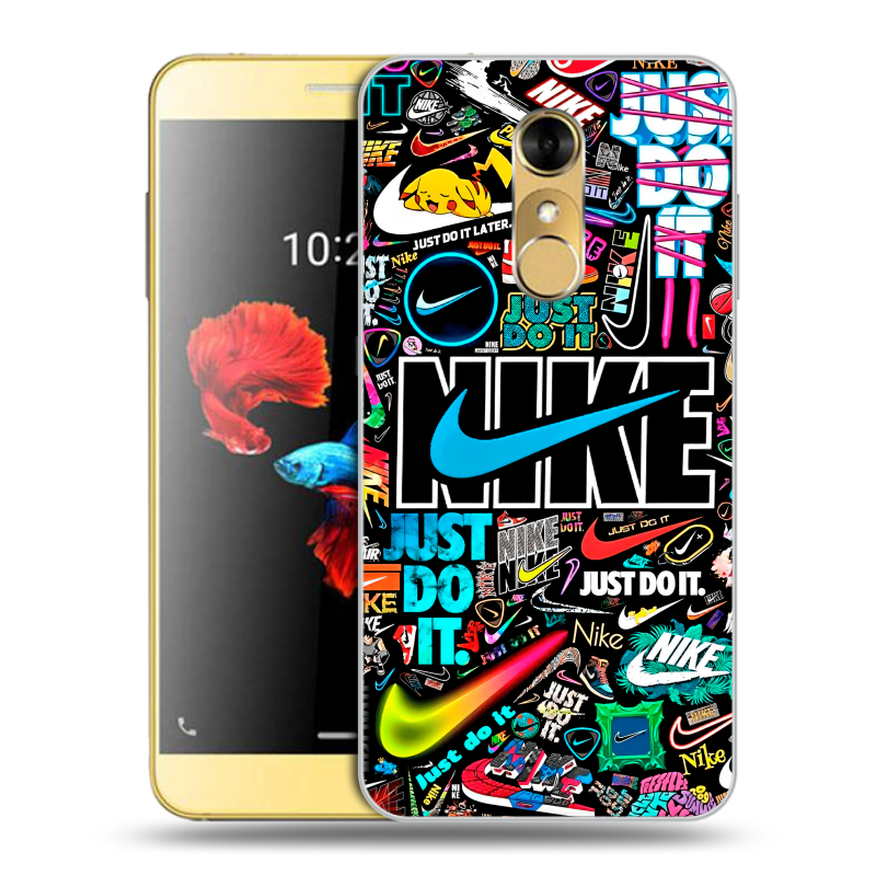 Силиконовый чехол на ZTE Blade A910 с принтом найк nike черный Силиконовый чехол на ZTE Blade A910 с принтом найк nike черный