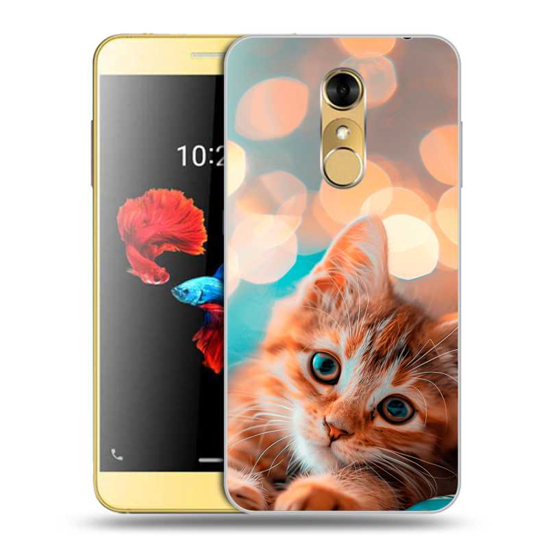 Силиконовый чехол на ZTE Blade A910 с принтом котик Силиконовый чехол на ZTE Blade A910 с принтом котик