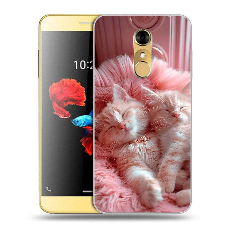 Силиконовый чехол на ZTE Blade A910 с принтом котята котики Силиконовый чехол на ZTE Blade A910 с принтом котята котики