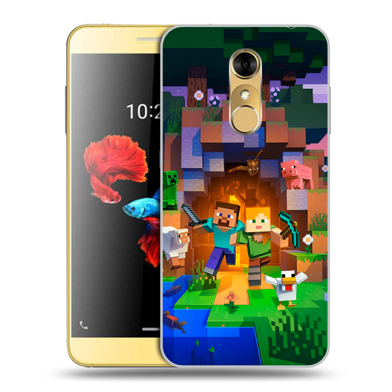 Силиконовый чехол на ZTE Blade A910 с принтом Майнкрафт Minecraft Силиконовый чехол на ZTE Blade A910 с принтом Майнкрафт Minecraft