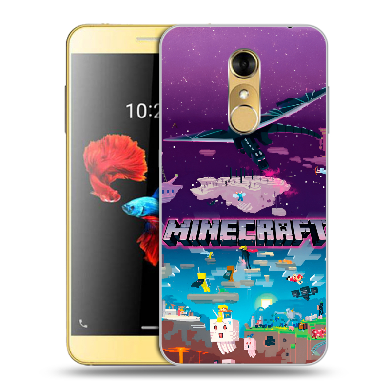 Силиконовый чехол на ZTE Blade A910 с принтом Майнкрафт Minecraft Силиконовый чехол на ZTE Blade A910 с принтом Майнкрафт Minecraft