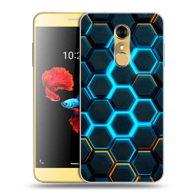 Силиконовый чехол на ZTE Blade A910 с принтом Неоновые соты Силиконовый чехол на ZTE Blade A910 с принтом Неоновые соты