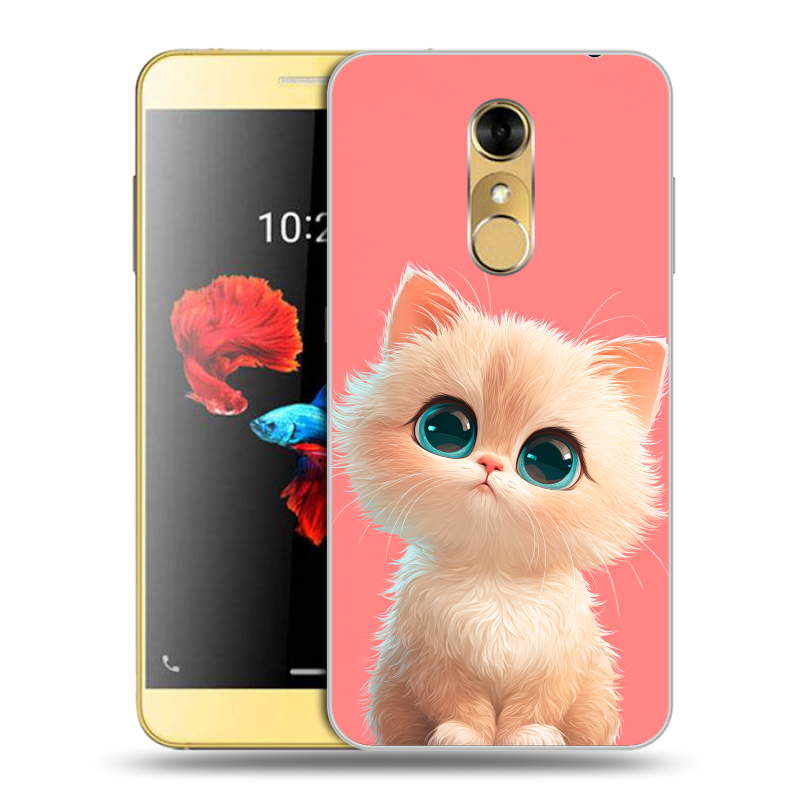 Силиконовый чехол на ZTE Blade A910 с принтом Розовый котенок Силиконовый чехол на ZTE Blade A910 с принтом Розовый котенок