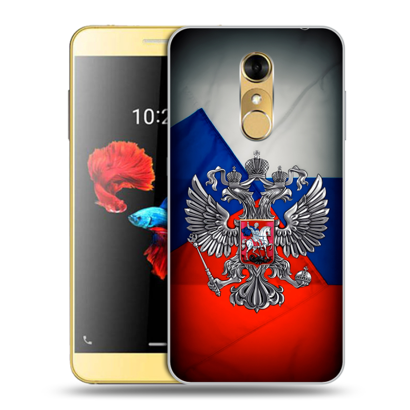 Силиконовый чехол на ZTE Blade A910 с принтом Флаг России Силиконовый чехол на ZTE Blade A910 с принтом Флаг России