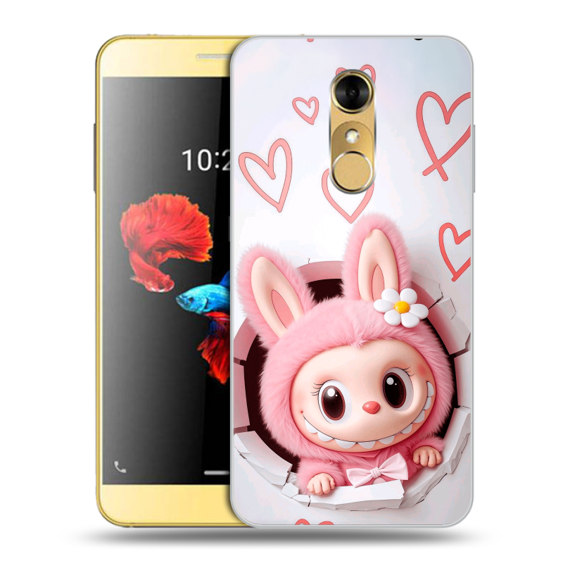 Силиконовый чехол на ZTE Blade A910 с принтом Labubu Лабубу Силиконовый чехол на ZTE Blade A910 с принтом Labubu Лабубу