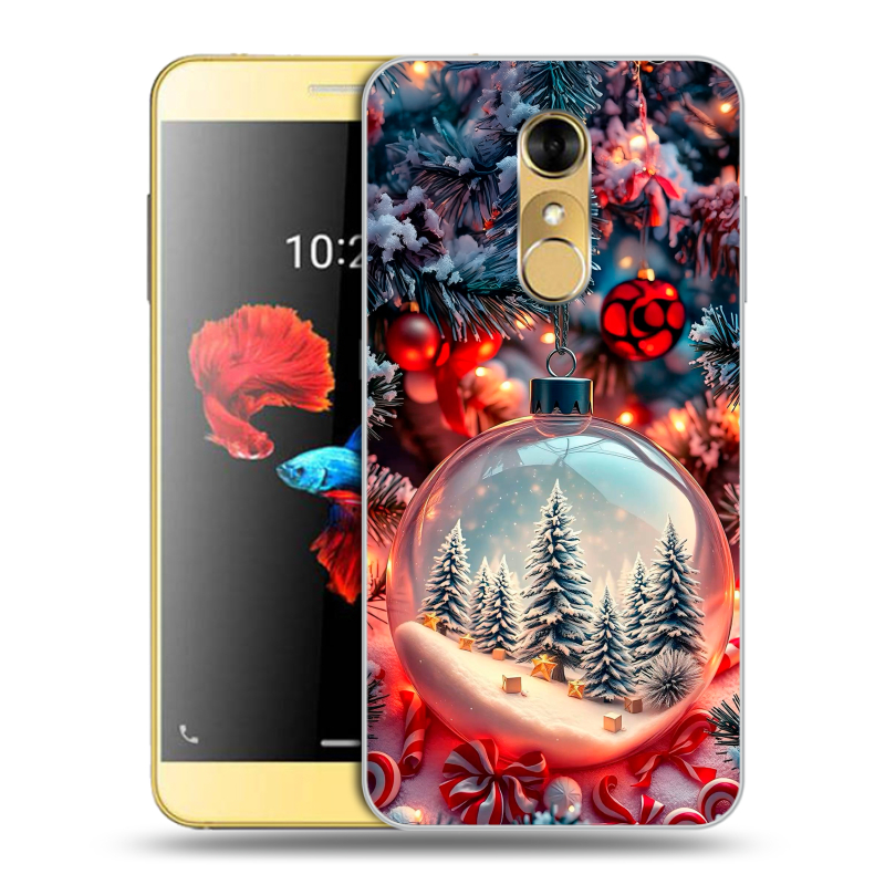 Силиконовый чехол на ZTE Blade A910 с принтом Новый год Силиконовый чехол на ZTE Blade A910 с принтом Новый год