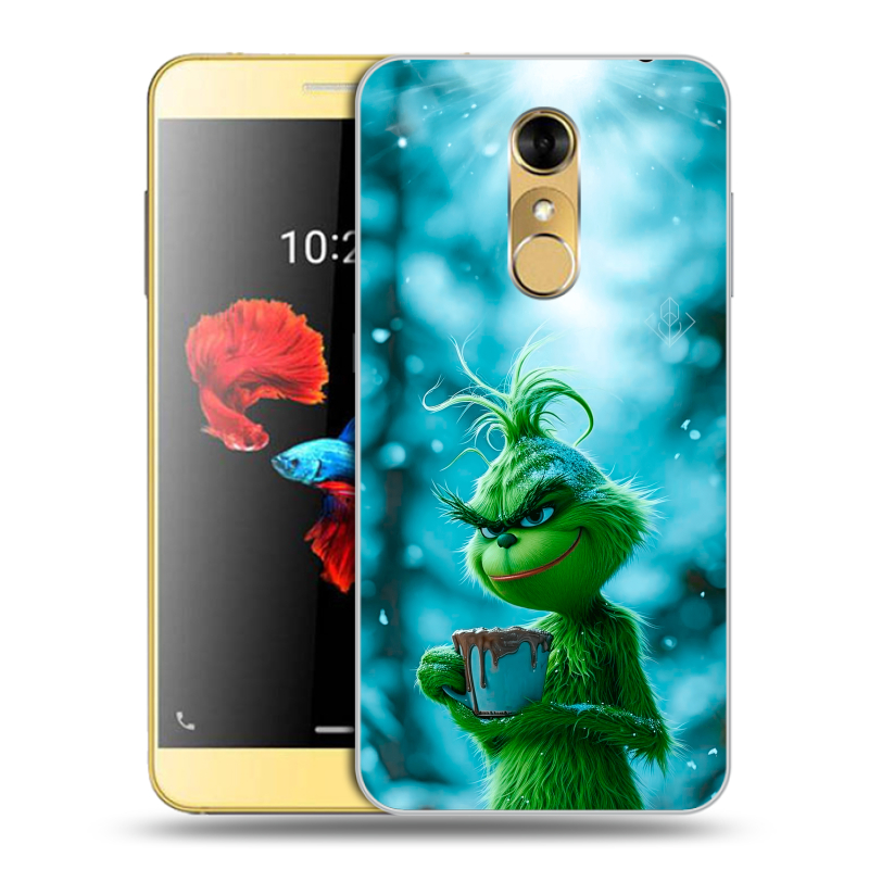 Силиконовый чехол на ZTE Blade A910 с принтом Новый год гринч Силиконовый чехол на ZTE Blade A910 с принтом Новый год гринч