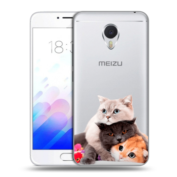 Пластиковый чехол на Meizu M3E с принтом Кошки Пластиковый чехол на Meizu M3E с принтом Кошки
