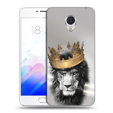 Пластиковый чехол на Meizu M3E с принтом Лев с короной Пластиковый чехол на Meizu M3E с принтом Лев с короной