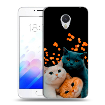 Пластиковый чехол на Meizu M3E с принтом Кошки Пластиковый чехол на Meizu M3E с принтом Кошки