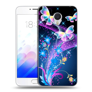 Пластиковый чехол на Meizu M3E с принтом Бабочки