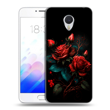 Пластиковый чехол на Meizu M3E с принтом Розы красные Пластиковый чехол на Meizu M3E с принтом Розы красные