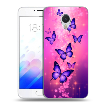 Пластиковый чехол на Meizu M3E с принтом Бабочки