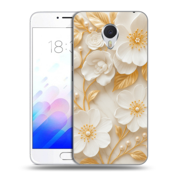 Пластиковый чехол на Meizu M3E с принтом Цветы