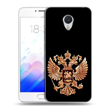 Пластиковый чехол на Meizu M3E с принтом Герб России золотой Пластиковый чехол на Meizu M3E с принтом Герб России золотой