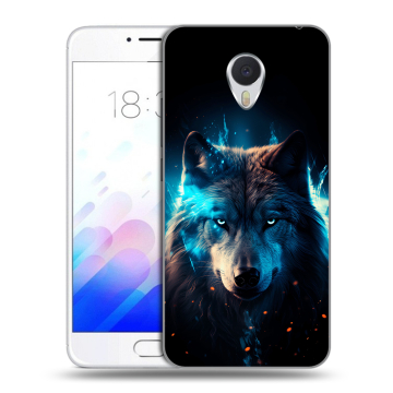 Пластиковый чехол на Meizu M3E с принтом Волк ночной Пластиковый чехол на Meizu M3E с принтом Волк ночной