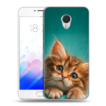 Пластиковый чехол на Meizu M3E с принтом котенок
