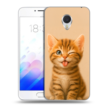 Пластиковый чехол на Meizu M3E с принтом котенок
