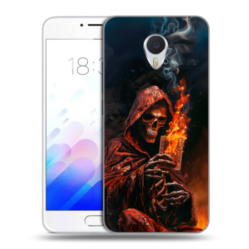 Пластиковый чехол на Meizu M3E с принтом Скелет и карты