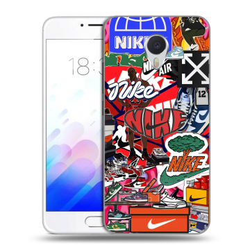 Пластиковый чехол на Meizu M3E с принтом Найк Nike яркий
