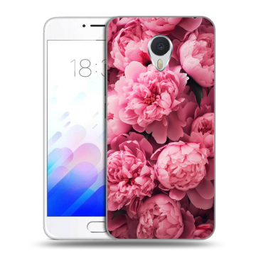 Пластиковый чехол на Meizu M3E с принтом цветы пионы
