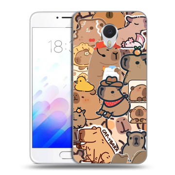 Пластиковый чехол на Meizu M3E с принтом капибара