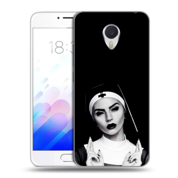 Пластиковый чехол на Meizu M3E с принтом монашка