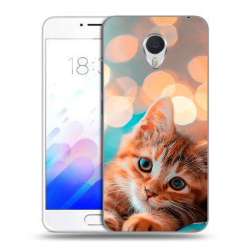 Пластиковый чехол на Meizu M3E с принтом котик