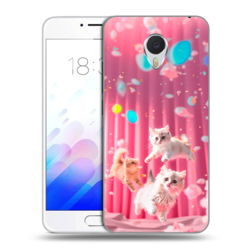 Пластиковый чехол на Meizu M3E с принтом милые котики