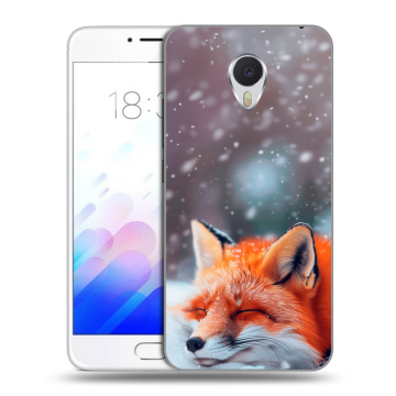 Пластиковый чехол на Meizu M3E с принтом лиса