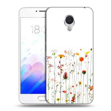 Пластиковый чехол на Meizu M3E с принтом цветы