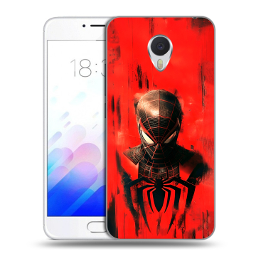 Пластиковый чехол на Meizu M3E с принтом человек паук spiderman