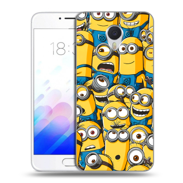Пластиковый чехол на Meizu M3E с принтом Миньоны