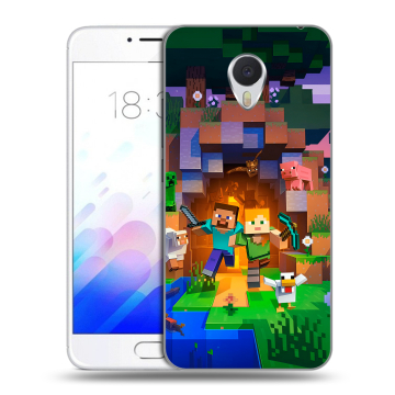Пластиковый чехол на Meizu M3E с принтом Майнкрафт Minecraft Пластиковый чехол на Meizu M3E с принтом Майнкрафт Minecraft