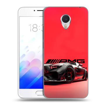 Пластиковый чехол на Meizu M3E с принтом Мерседес Mercedes AMG