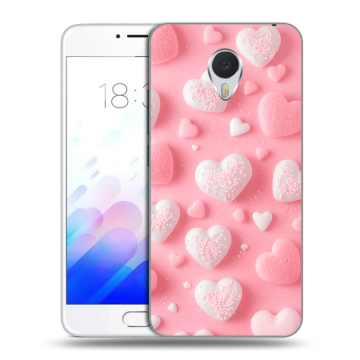 Пластиковый чехол на Meizu M3E с принтом Сердечки Пластиковый чехол на Meizu M3E с принтом Сердечки
