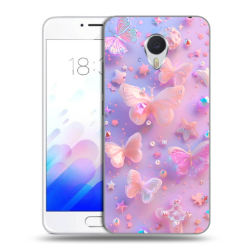 Пластиковый чехол на Meizu M3E с принтом Бабочки Пластиковый чехол на Meizu M3E с принтом Бабочки