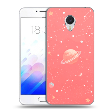 Пластиковый чехол на Meizu M3E с принтом Розовый космос