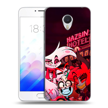Пластиковый чехол на Meizu M3E с принтом Hazbin Hotel Отель Хазбин