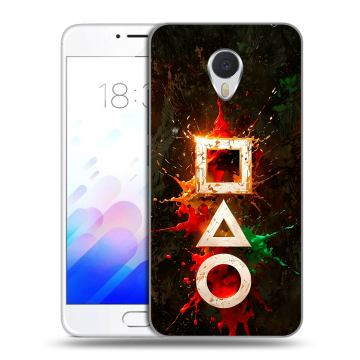 Пластиковый чехол на Meizu M3E с принтом Squid Game Игра кальмара