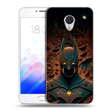 Пластиковый чехол на Meizu M3E с принтом Batman Бэтмен Пластиковый чехол на Meizu M3E с принтом Batman Бэтмен