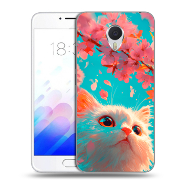 Пластиковый чехол на Meizu M3E с принтом Красивый кот Пластиковый чехол на Meizu M3E с принтом Красивый кот