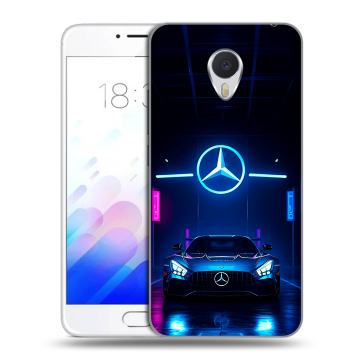 Пластиковый чехол на Meizu M3E с принтом Mercedes Мерседес