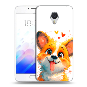 Пластиковый чехол на Meizu M3E с принтом корги